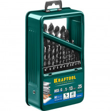 Набор сверл по металлу Kraftool 29651-H25 HSS-G 1-13 мм 25 штук