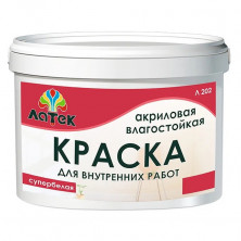 Краска акриловая Латек LAP007 Л202 влагостойкая супербелая 7 кг