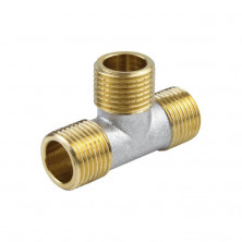 Тройник латунь никель Ду 20 (3/4") НР/НР/НР 9010 ГОСТ 32585-2013 Aquasfera 9010-02