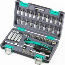Набор инструментов 1/4", 47 предм., CrV, S2, усиленный кейс "STELS" /14099