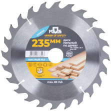 Диск пильный по дереву MOS 37683М 235x32x24T 24 зуба кольцо 32/30 мм