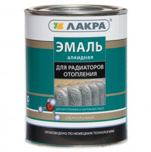 Эмаль алкидная Лакра для радиаторов белая полуматовая 0,9 кг