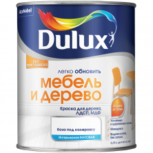 Краска водно-дисперсионная Dulux Легко обновить Мебель и дерево база BC 0,75 л матовая