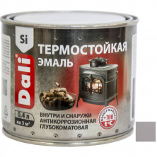 Эмаль термостойкая кремнийорганическая Dali 80207 антикоррозионная матовая серебряная 0,4 л