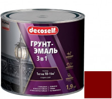 Грунт-эмаль Pufas Decoself 3 в 1 матовая красная 1,9 кг