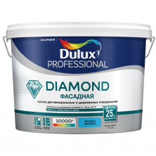 Краска фасадная водно-дисперсионная Dulux Professional Diamond гладкая матовая база BW 9 л