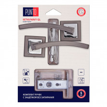 Ручка дверная Punto LM/A SET45K.QL52.NAVY/HD GR/CP-23 45863 с защелкой графит/хром  