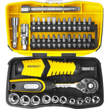 Набор головок и бит с трещеткой и воротком Stayer Pro Compact 39 25135-H39