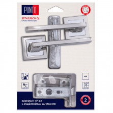 Ручка дверная Punto LM/A SET45K.QL52.RICH/HD SN/CP-3 45867 с защелкой матовый никель/хром   