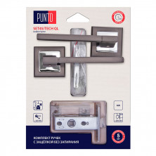 Ручка дверная Punto LM/A SET45K.QL52.TECH/HD GR/CP-23 45865 с защелкой графит/хром   