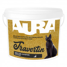 Штукатурка декоративная Aura Dekor Travertin белая 16 кг