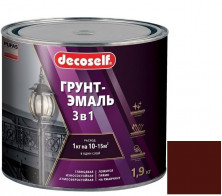 Грунт-эмаль Pufas Decoself 3 в 1 матовая красно-коричневая 1,9 кг