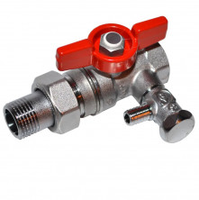 Кран шаровой Giacomini R259DS R259SX005 латунный стандартнопроходной ВР/американка 3/4 дюйма Ду 20 Ру42 с отводом и спускником ручка бабочка