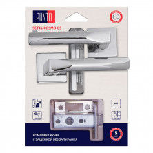 Ручка дверная Punto LM/A SET45K.QS52.COSMO/HD CP-8 45877 с защелкой хром   