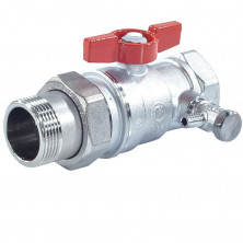 Кран шаровой Giacomini R259DS R259SX009 латунный стандартнопроходной ВР/американка 1 1/4 дюйма Ду 32 Ру35 с отводом и спускником ручка бабочка
