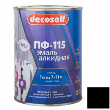 Эмаль Pufas Decoself  ПФ-115 черная 0,9 кг/0,67 л