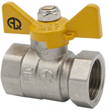 Кран шаровой для газа Aqualink 07108 бабочка с внутренней резьбой 3/4 дюйма