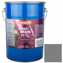 Грунт-эмаль Pufas Decoself 3 в 1 матовая серая 5 кг
