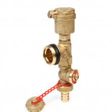 Фитинг концевой Giacomini R554I R554IY005 1 дюйм с воздухоотводчиком и краном сливным для коллектора