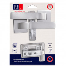 Ручка дверная Punto LM/A SET45K.QS52.TRENTO/HD SN-3 45873 с защелкой матовый никель   