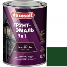 Грунт-эмаль Pufas Decoself 3 в 1 матовая зеленая 0,9 кг