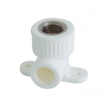 Угольник PP-R комбинированный белый ВР Дн 25х1/2" с креплением VALFEX 10120025