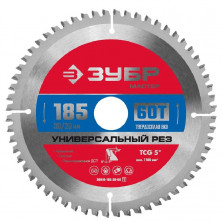 Диск пильный по алюминию Зубр Мастер Универсальный рез 36916-185-30-60_z01 60Т 185x30/20 мм