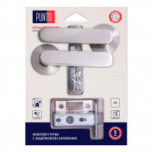 Ручка дверная Punto LM/A SET45R.RS52.PORTO/HD SN-3 45883 с защелкой матовый никель   