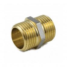 Ниппель латунь никель Ду 40 (1 1/2") НР 9022 ГОСТ 32585-2013 Aquasfera 9022-05