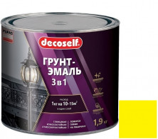 Грунт-эмаль Pufas Decoself 3 в 1 матовая жёлтая 1,9 кг