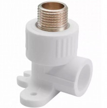 Угольник комбинированный PP-R Aqualink 03543 20 мм 1/2 дюйма с наружной резьбой и креплением белый