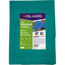 Тент универсальный X-Glass с люверсами зеленый 2х3 м 120 г/м2