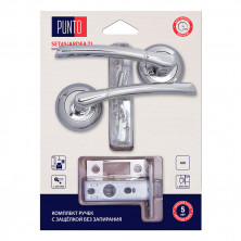 Ручка дверная Punto LM/A SET45R.TL54.ARDEA/HD CP-8 45641 с защелкой хром   