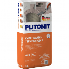 Раствор термостойкий Plitonit Суперкамин Термокладка серый 20 кг