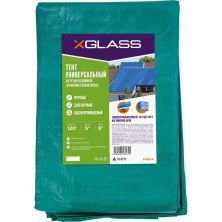 Тент универсальный X-Glass с люверсами зеленый 5х6 м 120 г/м2