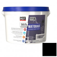 Эмаль универсальная VGT матовая черная RAL 9005 10 кг
