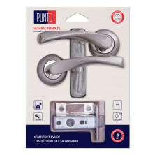 Ручка дверная Punto LM/A SET45R.TL54.CRONA/HD SN/CP-3 45647 с защелкой матовый никель/хром   