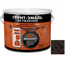 Грунт-эмаль по ржавчине Dali 3 в 1 молотковая коричневая 10 л