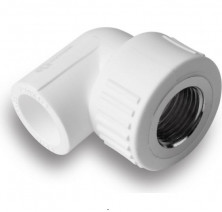Угольник комбинированный PP-R Aqualink 03551 25 мм 3/4 дюйма с внутренней резьбой белый