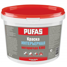 Краска интерьерная негорючая Pufas неморозостойкая белая RAL 9003 10 л/15,7 кг
