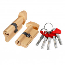 Механизм цилиндровый Fuaro D-PRO5002 RL 48317 25+10+25 60 мм SSG-39 сатинированное золото 5 ключей