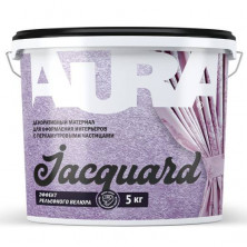Декоративно-отделочный акриловый материал Aura Jaсquard серебристо-белый 5 кг