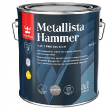 Краска для металла по ржавчине молотковая Tikkurila Metallista Hammer глянцевая серебристая 2,3 л
