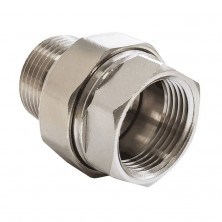 Соединитель латунь никель американка Ду 15 (1/2") прямой ВР/НР VALFEX VF.340.N.012