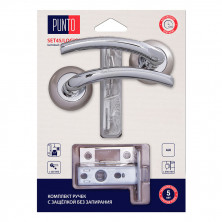 Ручка дверная Punto LM/A SET45R.TL54.LOGICA/HD SN/CP-3 45659 с защелкой матовый никель/хром   