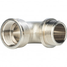 Угольник с упором Stout SFT-0016-000001 1 дюйм никелированный с внутренней и наружной резьбой