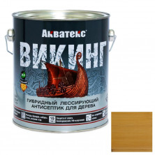 Антисептик для дерева гибридный Акватекс Викинг лессирующий полуматовый Калужница 2,5 л