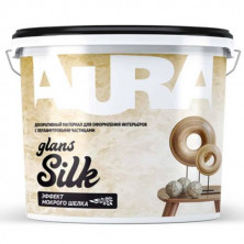 Декоративно-отделочный акриловый материал Aura Silk Glans серебрянный 1 кг