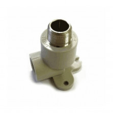Угольник PP-R комбинированный серый НР Дн 20х1/2" с креплением VALFEX 10121020Г