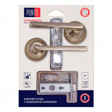 Ручка дверная Punto LM/A SET45R.TL54.POLO/HD ABG-6 45663 с защелкой бронза   